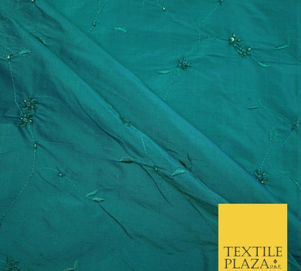 Bridal Bridesmaids Wedding 100% Pure TwoTone Silk Bead Allover Embroidery Fabric