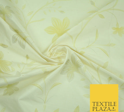 5 Pastel Colours - Floral Printed 100% PURE Dupion Raw Silk Bridal Flower Fabric