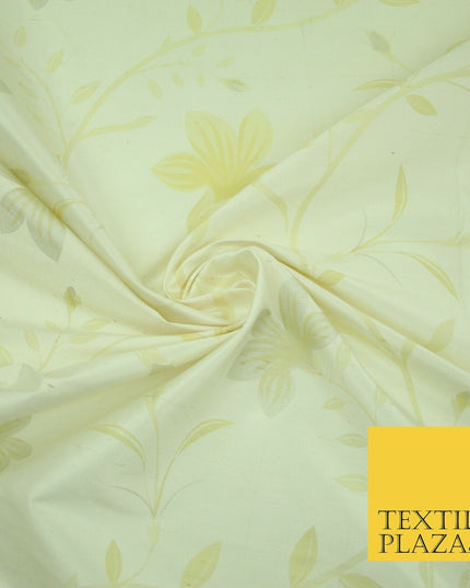 5 Pastel Colours - Floral Printed 100% PURE Dupion Raw Silk Bridal Flower Fabric