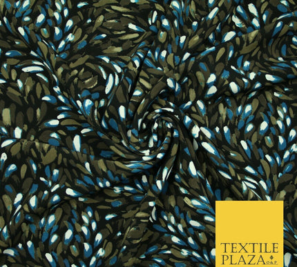 Mix Floral Animal Abstract Printed Fine Crepe Polyester Summer Dress Fabric 58"