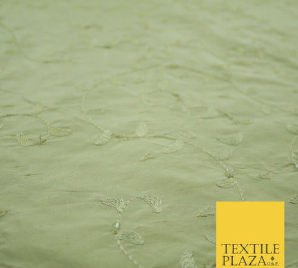 Bridal Bridesmaids Wedding 100% Pure TwoTone Silk Bead Allover Embroidery Fabric