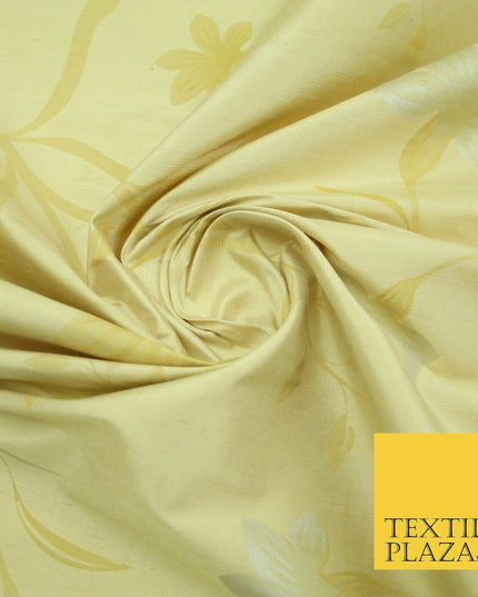 5 Pastel Colours - Floral Printed 100% PURE Dupion Raw Silk Bridal Flower Fabric