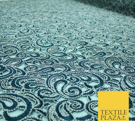 Infinite Paisleys Scalloped Net Lace Bridal Bridesmaid Wedding Dress Fabric