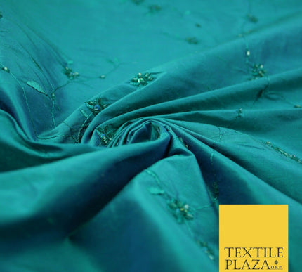 Bridal Bridesmaids Wedding 100% Pure TwoTone Silk Bead Allover Embroidery Fabric