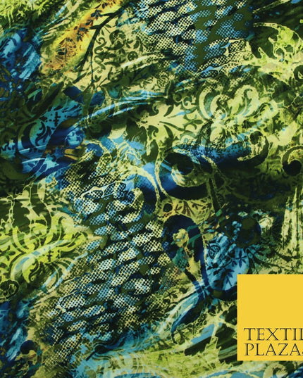 Mix Floral Animal Abstract Printed Fine Crepe Polyester Summer Dress Fabric 58"