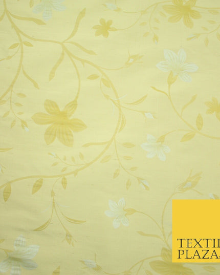 5 Pastel Colours - Floral Printed 100% PURE Dupion Raw Silk Bridal Flower Fabric