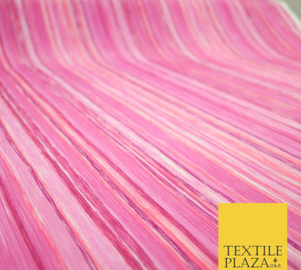 NEW Printed Polyester Crinkle Pleated Textured Summer Stripe Leaf Dress Fabric