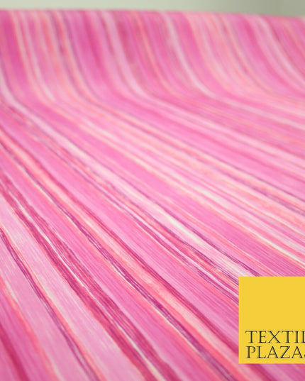 NEW Printed Polyester Crinkle Pleated Textured Summer Stripe Leaf Dress Fabric