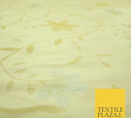 5 Pastel Colours - Floral Printed 100% PURE Dupion Raw Silk Bridal Flower Fabric