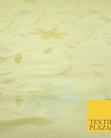 5 Pastel Colours - Floral Printed 100% PURE Dupion Raw Silk Bridal Flower Fabric