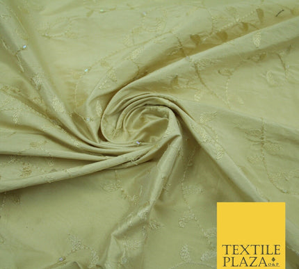 Bridal Bridesmaids Wedding 100% Pure TwoTone Silk Bead Allover Embroidery Fabric