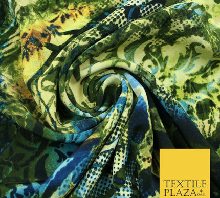 Mix Floral Animal Abstract Printed Fine Crepe Polyester Summer Dress Fabric 58"