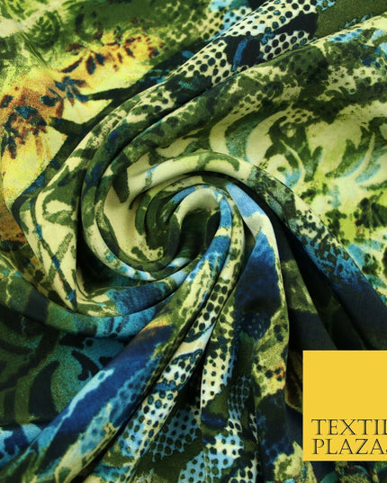 Mix Floral Animal Abstract Printed Fine Crepe Polyester Summer Dress Fabric 58"