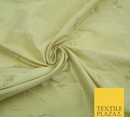 Bridal Bridesmaids Wedding 100% Pure TwoTone Silk Bead Allover Embroidery Fabric