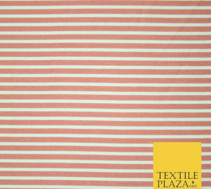 Denim Blue White Dusty Pink Striped Pinstripe Lines Polyester Crepe Dress Fabric