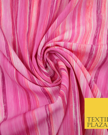 NEW Printed Polyester Crinkle Pleated Textured Summer Stripe Leaf Dress Fabric