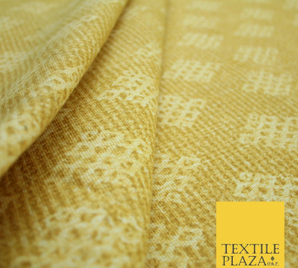 Waffle Diamond Sunflower Ornate 1/2 Panama Canvas Fabric Sofa Upholstery Curtain