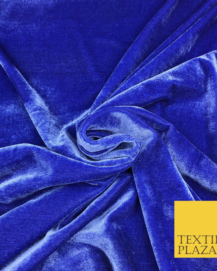 Royal Blue Soft Plain Velvet Fabric Material - 58" - Dress More Colours P1032