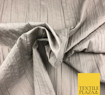 STONE Creased Crinkle Cotton Fabric Material - Crushed Craft Dress 55" 923