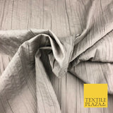 STONE Creased Crinkle Cotton Fabric Material - Crushed Craft Dress 55" 923