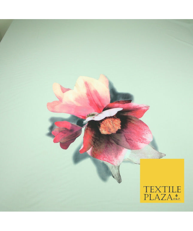 High Quality Large Iris Flower Floral Print Scuba Fabric Stretch Jersey 2829