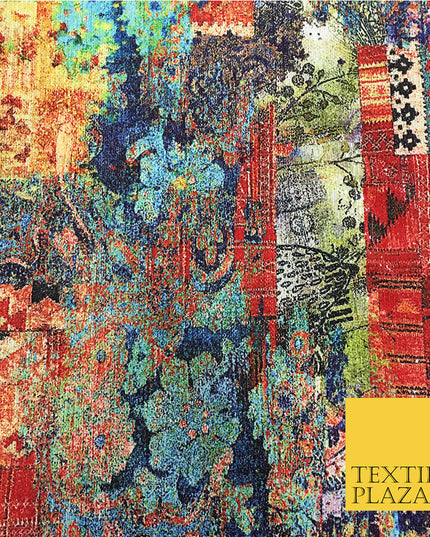 PREMIUM Digital Print Art Traditional All Over Sequin Fabric - Party Dress - 44"