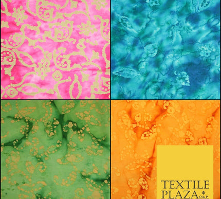 BATIK Tie Dye Bright Colours 100% Cotton Lawn Paisley Print Fashion Fabric Craft