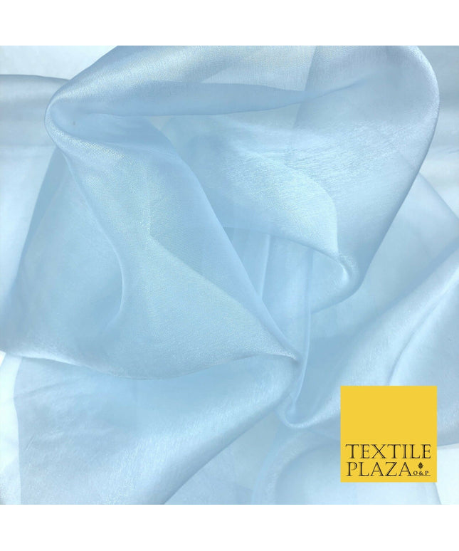 LIGHT SKY BLUE Silky Organza Bridal Wedding Dance Dress Veil Fabric 60" B1026