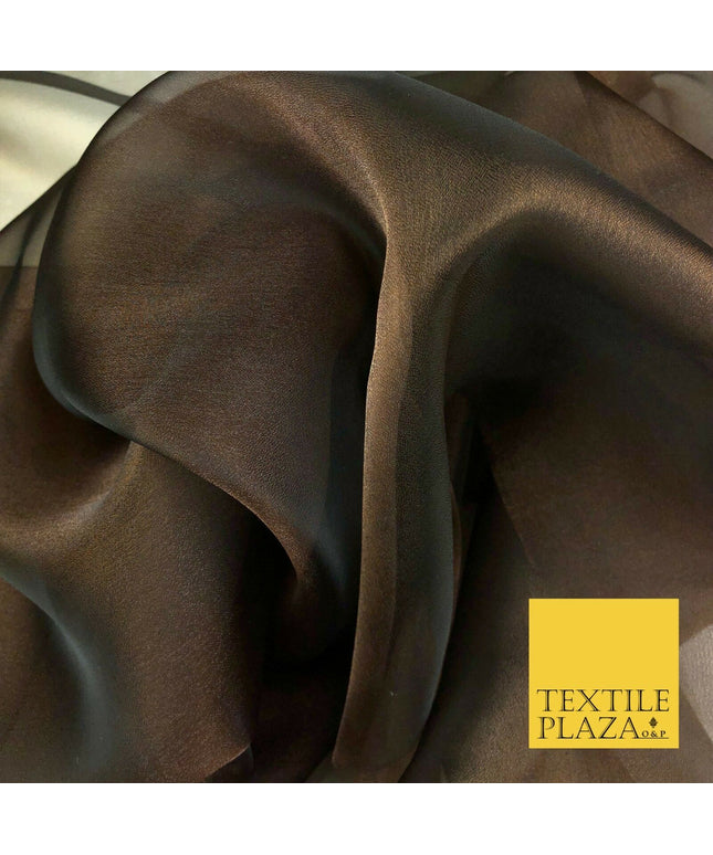 CHOCOLATE BROWN Crystal Organza Bridal Wedding Dance Dress Veil Fabric 60" B1023