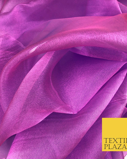 PINK PURPLE Crystal Organza Bridal Wedding Dance Dress Veil Fabric 60" B1022