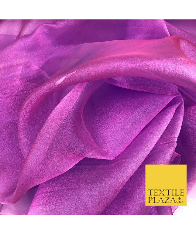 PINK PURPLE Crystal Organza Bridal Wedding Dance Dress Veil Fabric 60" B1022
