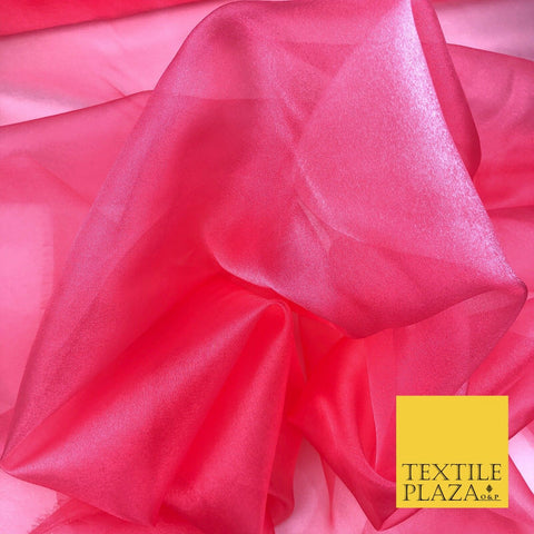 CANDY PINK SALMON Crystal Organza Bridal Wedding Dance Dress Veil Fabric B1021