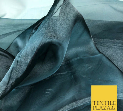BLACK AQUA TINT Crystal Organza Bridal Wedding Dance Dress Veil Fabric B1017