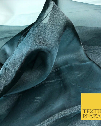 BLACK AQUA TINT Crystal Organza Bridal Wedding Dance Dress Veil Fabric B1017