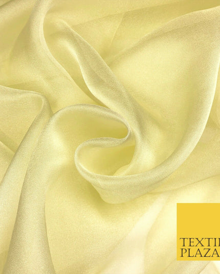 LIGHT LEMON CREAM Crystal Organza Bridal Wedding Dance Dress Veil Fabric B1016