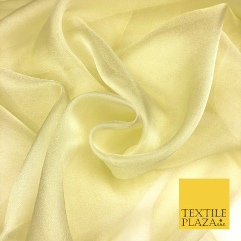 LIGHT LEMON CREAM Crystal Organza Bridal Wedding Dance Dress Veil Fabric B1016