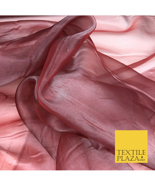 RED SILVER Crystal Organza Bridal Wedding Dance Dress Veil Fabric 60" B1008