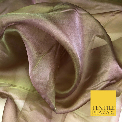 BROWN GREEN TINTED Crystal Organza Bridal Wedding Dance Dress Veil Fabric B1019