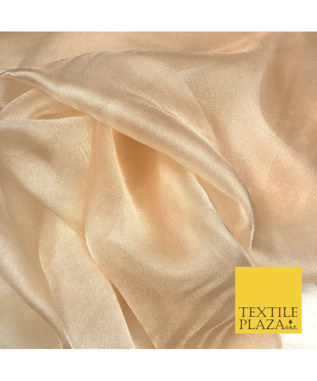 LIGHT PEACH Crystal Organza Bridal Wedding Dance Dress Veil Fabric 60" B1006