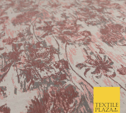 PINK GREY Luxury Rainstorm Textured Brocade Jacquard Dress Fabric 1674