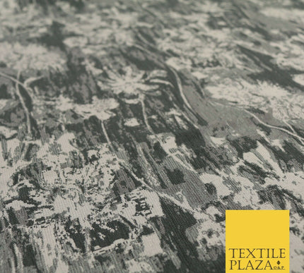 SILVER GREY Luxury Rainstorm Textured Brocade Jacquard Dress Fabric 1673