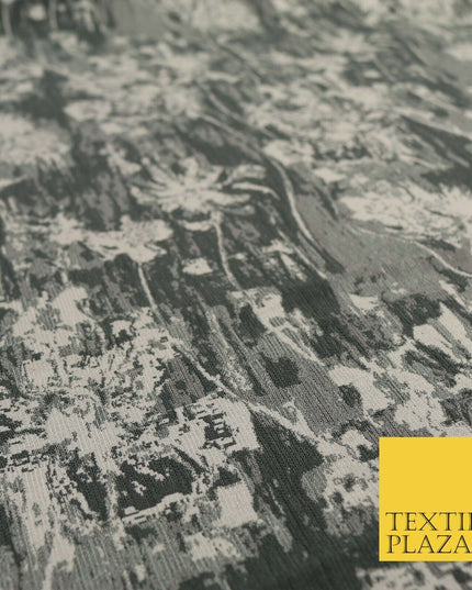 SILVER GREY Luxury Rainstorm Textured Brocade Jacquard Dress Fabric 1673