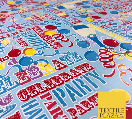 BLUE Party Celebration Balloons PVC VINYL Tablecloth Oilcloth Wipe Clean 1262