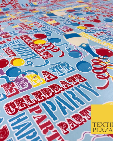 BLUE Party Celebration Balloons PVC VINYL Tablecloth Oilcloth Wipe Clean 1262