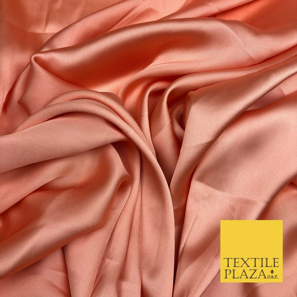 PEACH Fine Silky Sateen Georgette Dress Fabric Draping Lining 55" O1141