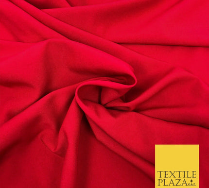 Red Premium Plain Bi-Stretch Fabric Material - Uniform Suit Trousers 58" SA211