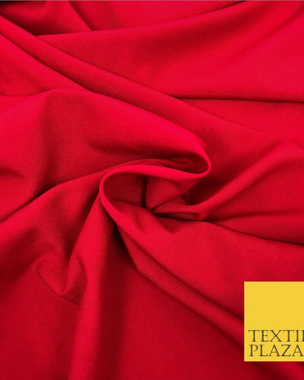 Red Premium Plain Bi-Stretch Fabric Material - Uniform Suit Trousers 58" SA211