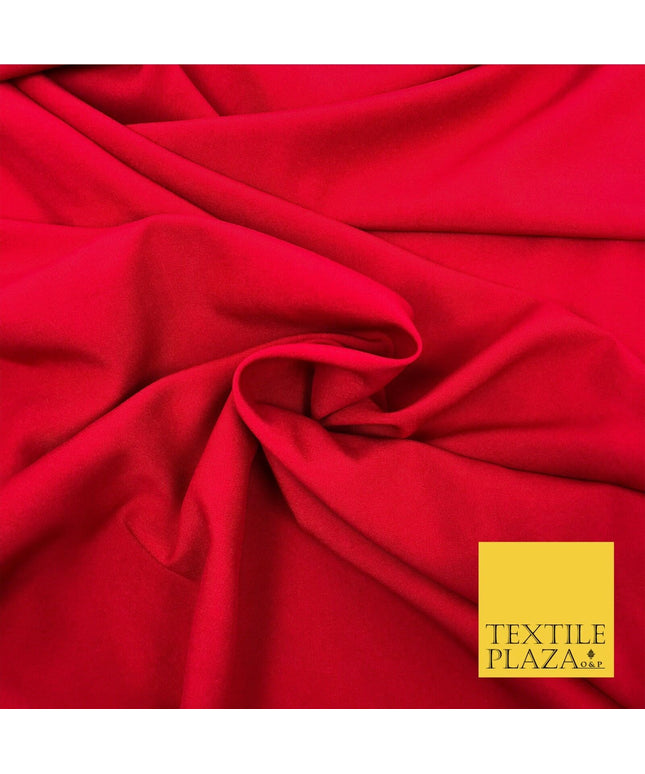 Red Premium Plain Bi-Stretch Fabric Material - Uniform Suit Trousers 58" SA211