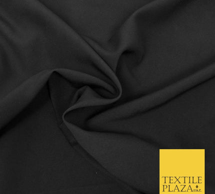 Black Premium Plain Bi-Stretch Fabric Material - Uniform Suit Trousers 58" SA209