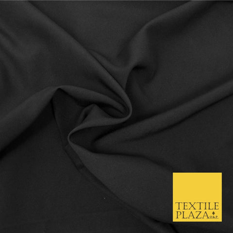 Black Premium Plain Bi-Stretch Fabric Material - Uniform Suit Trousers 58" SA209